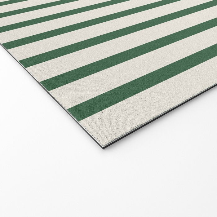 Green And Cream Striped Welcome Mat Gallery Image 2