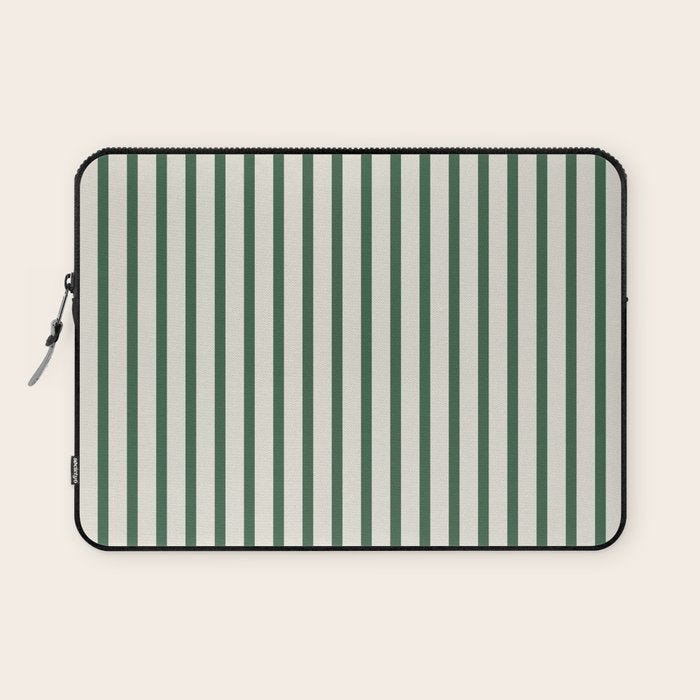 Green And Cream Striped Laptop Sleeve Gallery Image 1