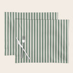 Green And Cream Striped Placemat Gallery Image 1