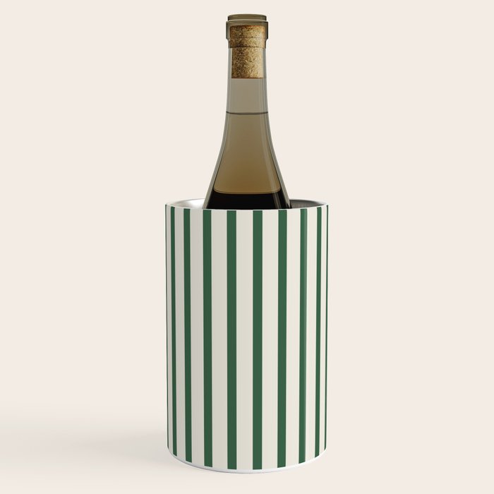 Green And Cream Striped Wine Chiller Gallery Image 3