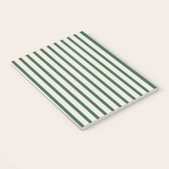 Green And Cream Striped Notebook Gallery Image 3