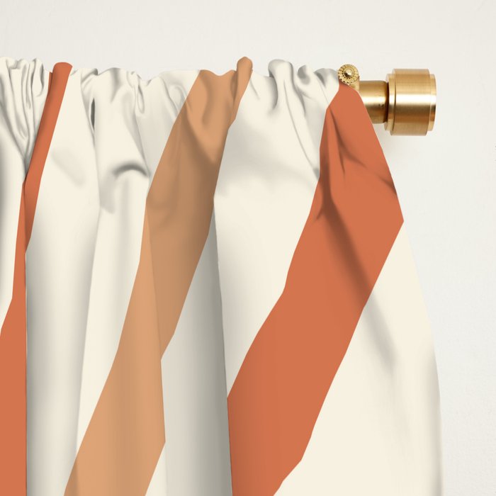 Retro, Sun and Wave Art, Blue and Orange Window Curtain Gallery Image 2