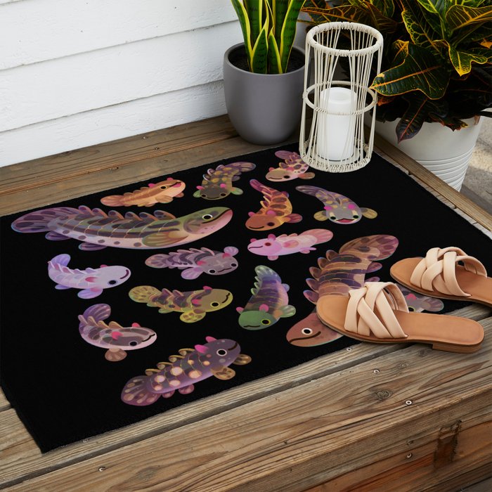 Baby polypterus - dark Outdoor Rug Gallery Image 2