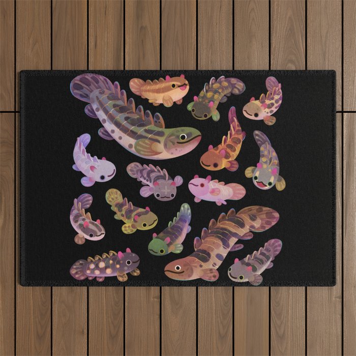 Baby polypterus - dark Outdoor Rug Gallery Image 1