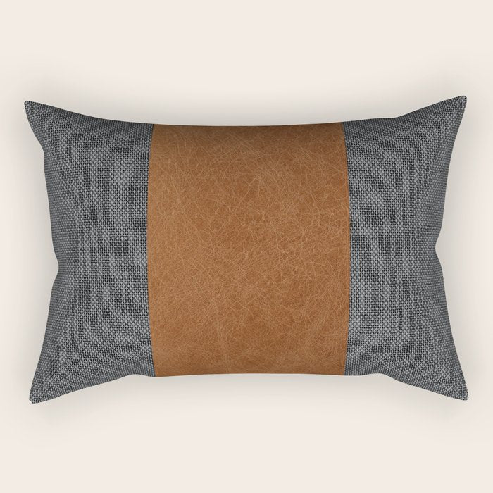 Nordic Mid Century Modern Leather Rectangular Pillow Gallery Image 2