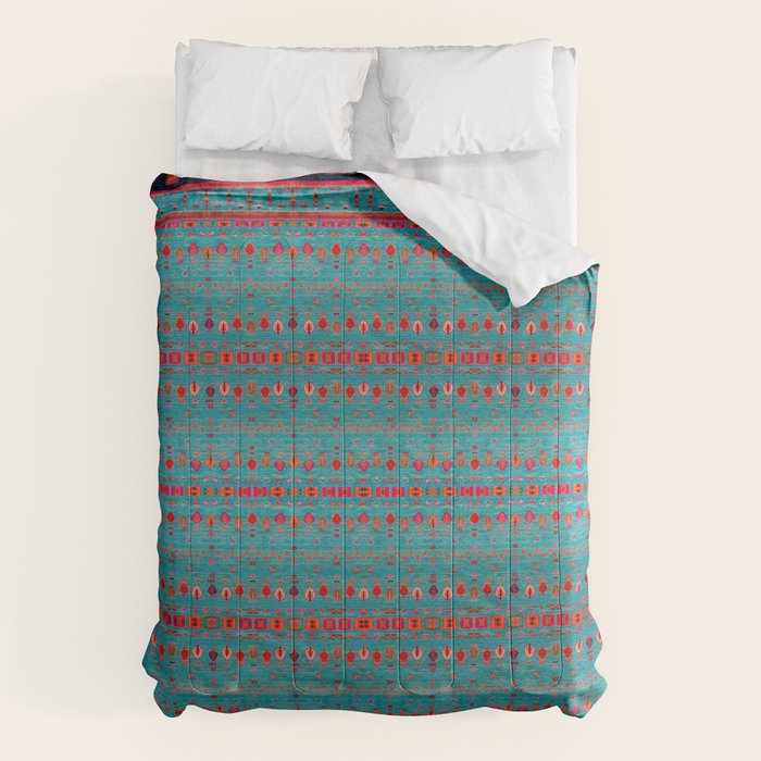 Traditional Berber Bohemian Moroccan Handmade Fabric Style Fall Autumn Color Inspiration Comforter Gallery Image 6