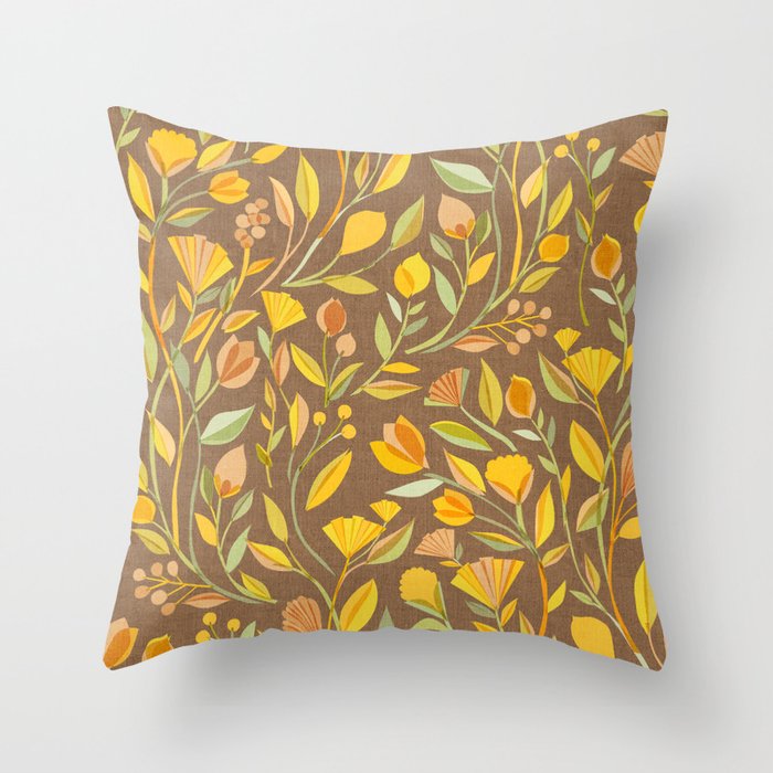 My Heart Blooms {Fawn Wilderness} Wild Flowers Throw Pillow Gallery Image 6