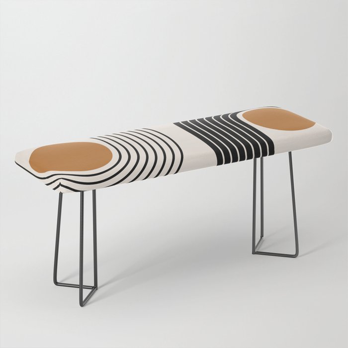 Minimalist Minimal Nesting Rainbow Race Tracks Bohemian Boho Mid Century Modern Trendy Art Bench Gallery Image 1