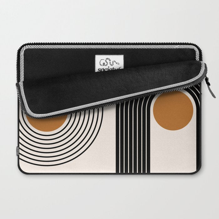 Minimalist Minimal Nesting Rainbow Race Tracks Bohemian Boho Mid Century Modern Trendy Art Laptop Sleeve Gallery Image 2
