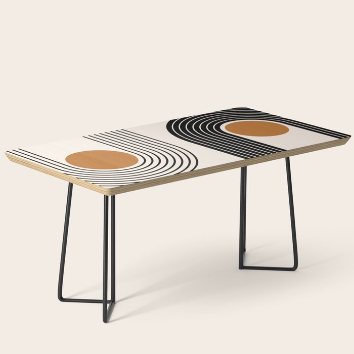 Minimalist Minimal Nesting Rainbow Race Tracks Bohemian Boho Mid Century Modern Trendy Art Coffee Table Gallery Image 1