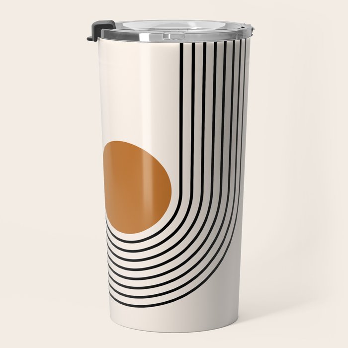 Minimalist Minimal Nesting Rainbow Race Tracks Bohemian Boho Mid Century Modern Trendy Art Travel Mug Gallery Image 3