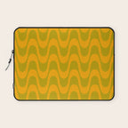 Retro Groovy Waves - Yellow and Green Laptop Sleeve Gallery Image 1