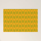 Retro Groovy Waves - Yellow and Green Welcome Mat Gallery Image 1