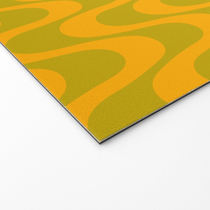 Retro Groovy Waves - Yellow and Green Welcome Mat Gallery Image 2