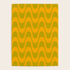 Retro Groovy Waves - Yellow and Green Poster Gallery Image 4