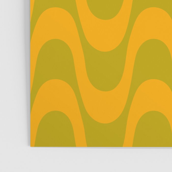 Retro Groovy Waves - Yellow and Green Poster Gallery Image 3