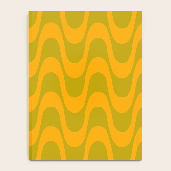 Retro Groovy Waves - Yellow and Green Notebook Gallery Image 4