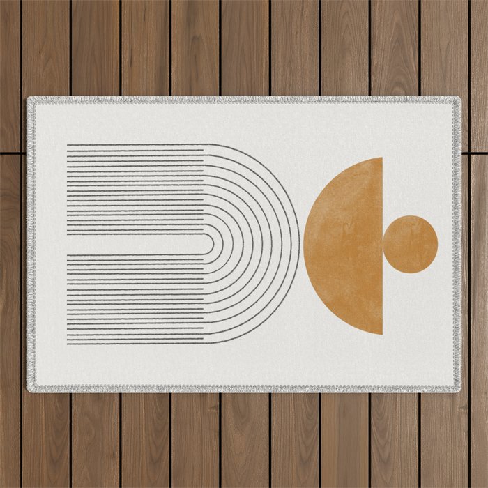 Geometric Modern Shape Study No2. Outdoor Rug Gallery Image 1