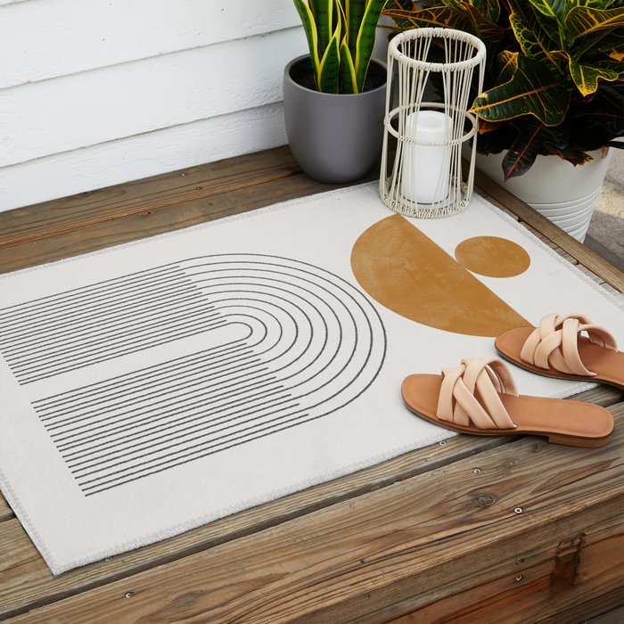 Geometric Modern Shape Study No2. Outdoor Rug Gallery Image 2