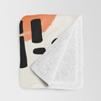 Mid Century Modern abstract Minimalist Fun Colorful Shapes Patterns Orange Watercolor Wiggle Stroke Throw Blanket Gallery Image 3