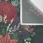 Wild Flowers Winter Bouquet (Enchanting Hidden Monsters in Dark Floral) Wall Tapestry Gallery Image 3