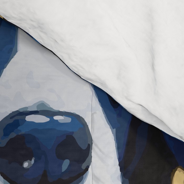 Gustav Klimt Style Dog with Blue and Gold Coat Comforter Gallery Image 4