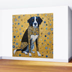 Gustav Klimt Style Dog with Blue and Gold Coat Wall Mural Gallery Image 2