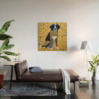 Gustav Klimt Style Dog with Blue and Gold Coat Wood Wall Art Gallery Image 2