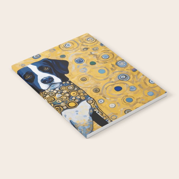 Gustav Klimt Style Dog with Blue and Gold Coat Notebook Gallery Image 1