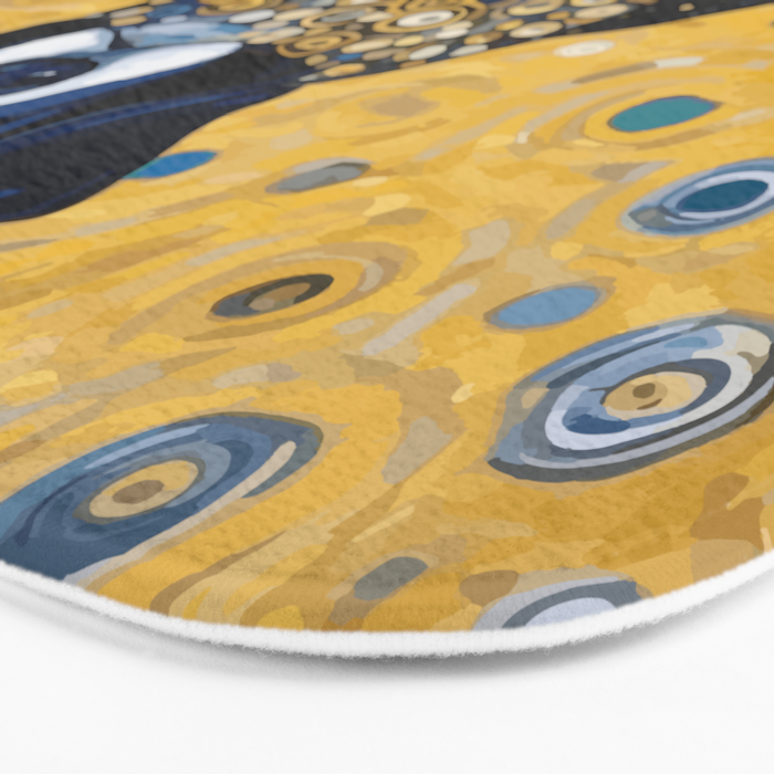 Gustav Klimt Style Dog with Blue and Gold Coat Bath Mat Gallery Image 3