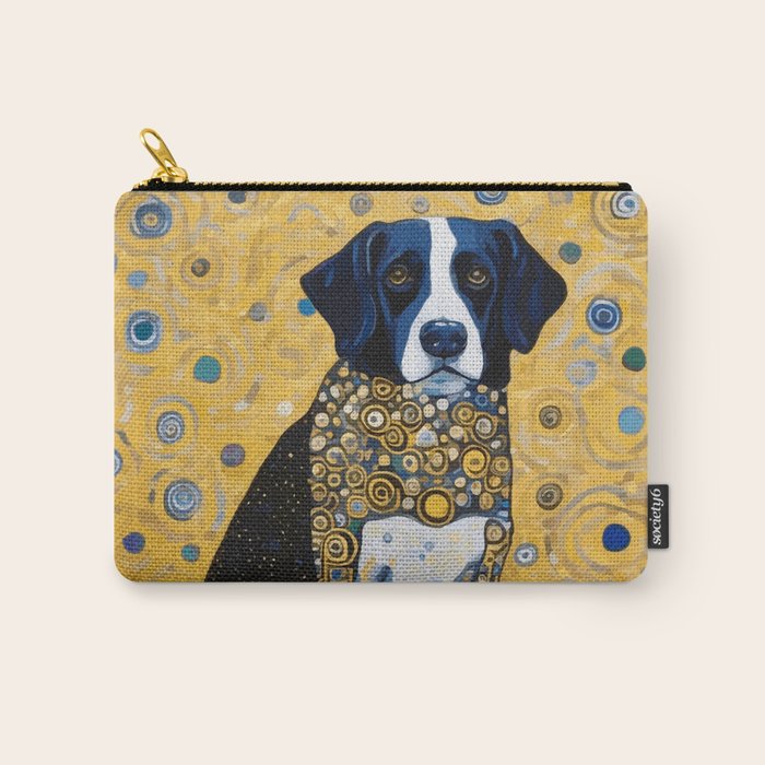 Gustav Klimt Style Dog with Blue and Gold Coat Carry All Pouch Gallery Image 1