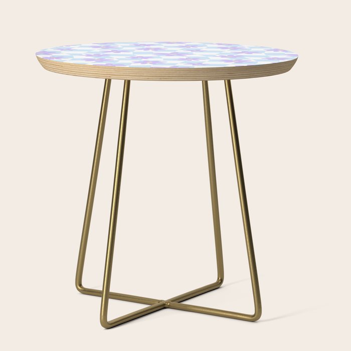 Retro psychedelic flower checkered print Side Table Gallery Image 1