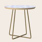 Retro psychedelic flower checkered print Side Table Gallery Image 1