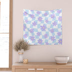 Retro psychedelic flower checkered print Wall Tapestry Gallery Image 2