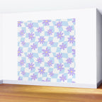 Retro psychedelic flower checkered print Wall Mural Gallery Image 2