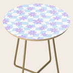 Retro psychedelic flower checkered print Side Table Gallery Image 2
