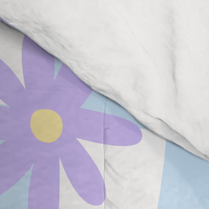 Retro psychedelic flower checkered print Comforter Gallery Image 4
