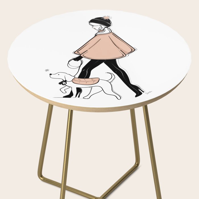 Winter Walk with my Pup Fashion Illustration Side Table Gallery Image 2