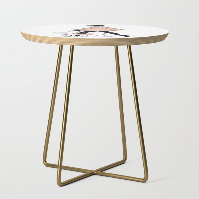 Winter Walk with my Pup Fashion Illustration Side Table Gallery Image 1