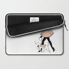 Winter Walk with my Pup Fashion Illustration Laptop Sleeve Gallery Image 2