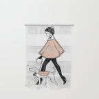 Winter Walk with my Pup Fashion Illustration Wall Hanging Gallery Image 1