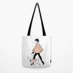 Winter Walk with my Pup Fashion Illustration Tote Bag Gallery Image 2