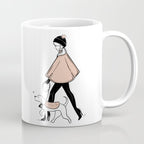 Winter Walk with my Pup Fashion Illustration Coffee Mug Gallery Image 1