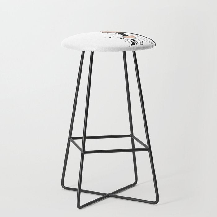 Winter Walk with my Pup Fashion Illustration Stool Gallery Image 1