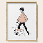 Winter Walk with my Pup Fashion Illustration Serving Tray Gallery Image 1