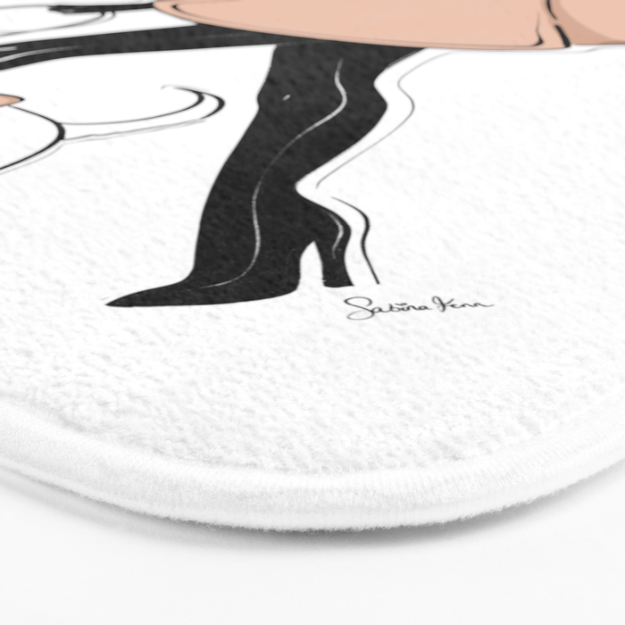 Winter Walk with my Pup Fashion Illustration Bath Mat Gallery Image 3