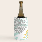 Floral Prints, Leaves and Blooms, Yellow, Gray and Aqua Wine Chiller Gallery Image 3