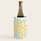 Floral Prints, Leaves and Blooms, Yellow, Gray and Aqua Wine Chiller Gallery Image 2