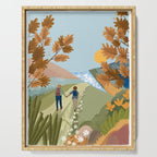 Couple Hiking Through colorful landscape Serving Tray Gallery Image 1