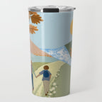 Couple Hiking Through colorful landscape Travel Mug Gallery Image 1